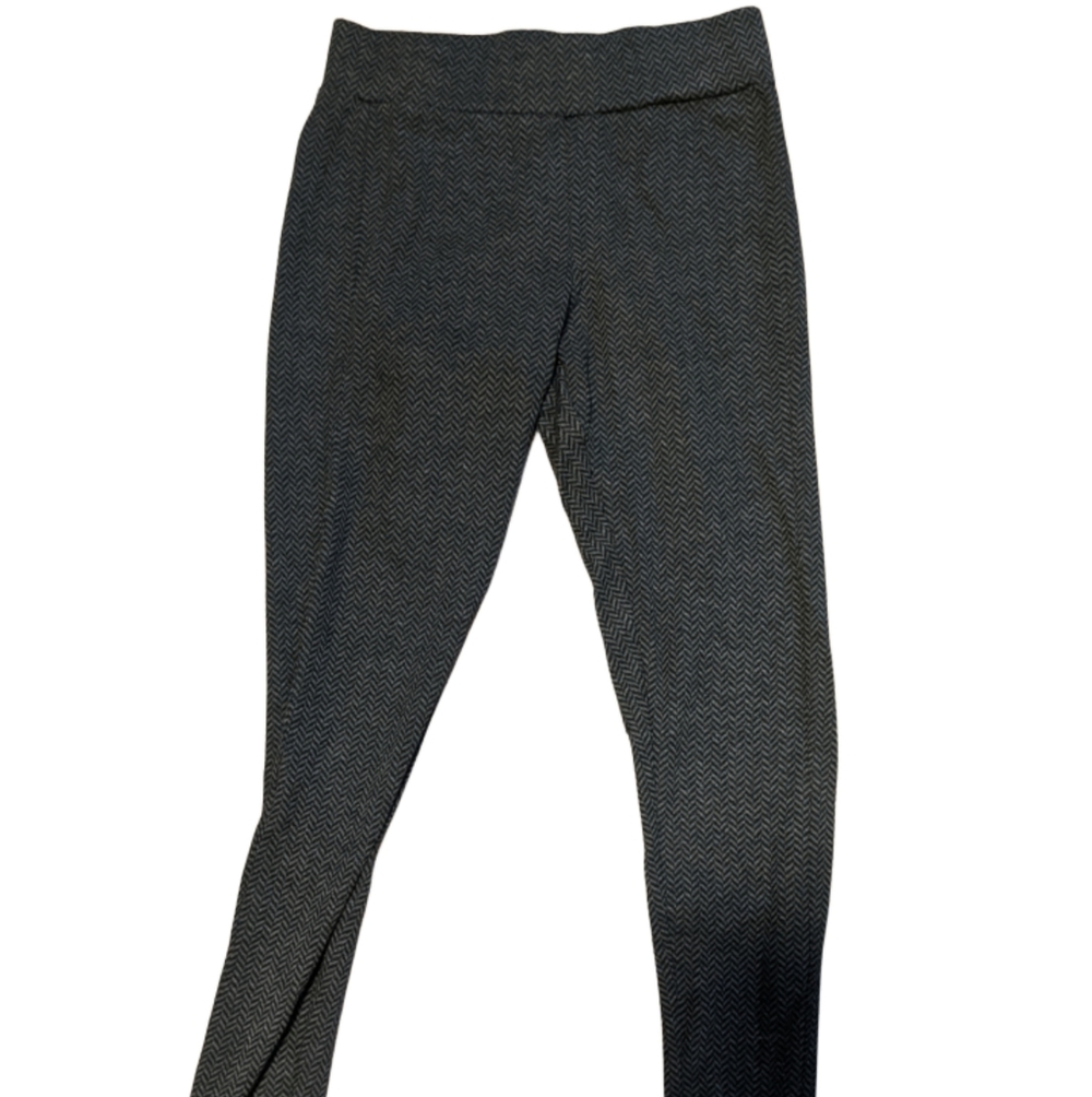 Woman's Gray And Black Herringbone Leggings